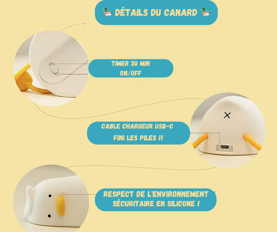 Veilleuse Canard Bébé - Lumière Douce Sommeil Enfant | Les Petiots™