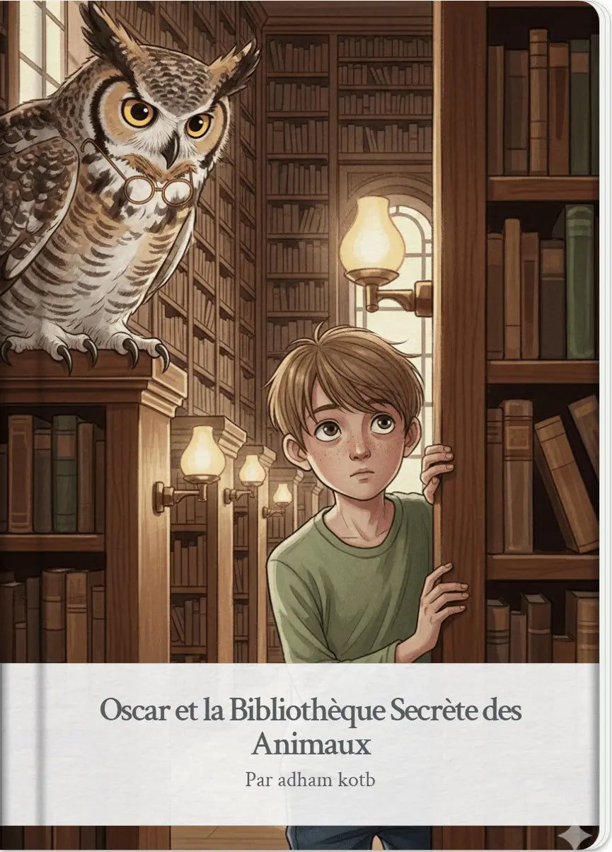 Oscar et la Bibliothèque Secrète 📚🦉 - Livre Numérique Enfant 6-9 ans - Amour de la Lecture et Magie - Les Petiots