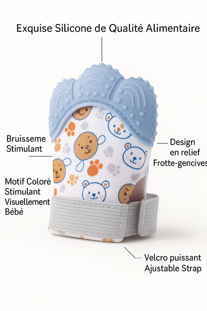 Gants de Dentition Silicone - Jouet Éducatif Bébé Sûr | Les Petiots™