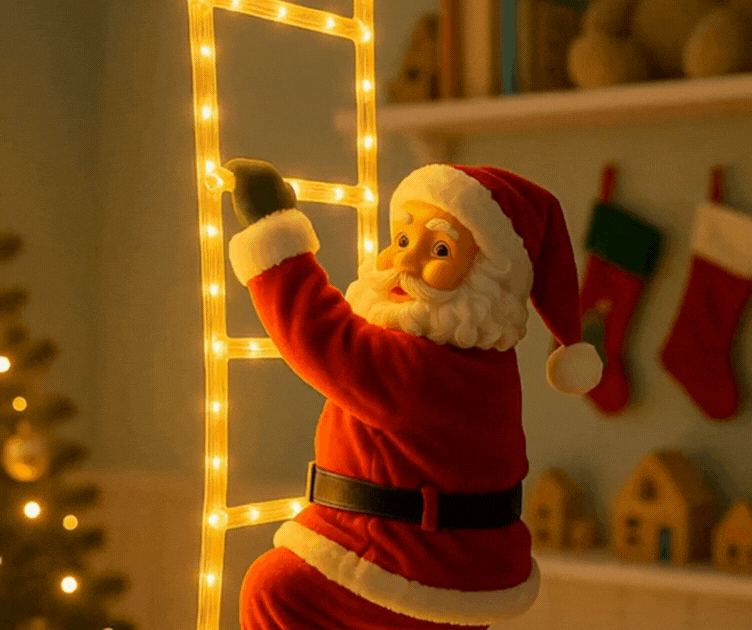 Échelle Lumineuse du Père Noël - Décoration de Noël Magique pour Chambre d'Enfant | Les Petiots™