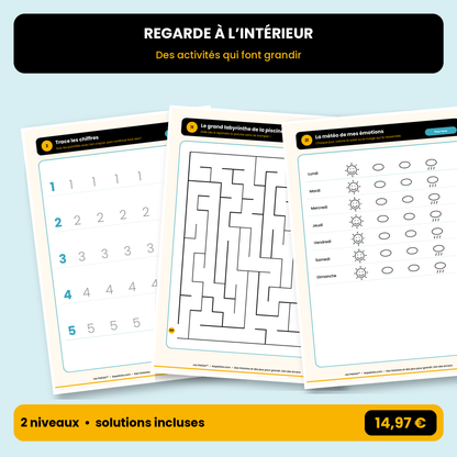 Aperçu des pages intérieures du cahier de vacances