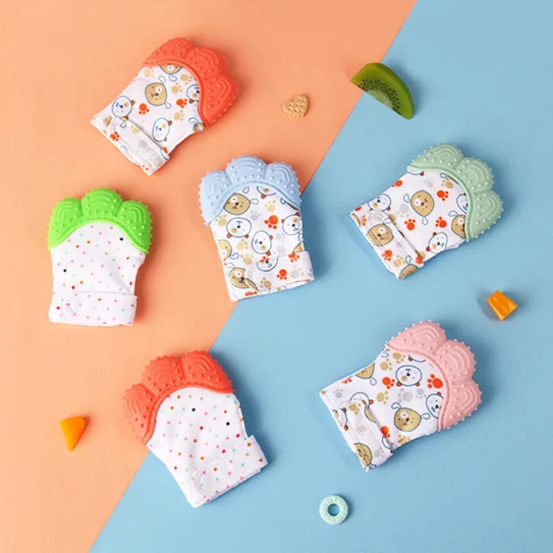 Gants de Dentition Silicone - Jouet Éducatif Bébé Sûr | Les Petiots™