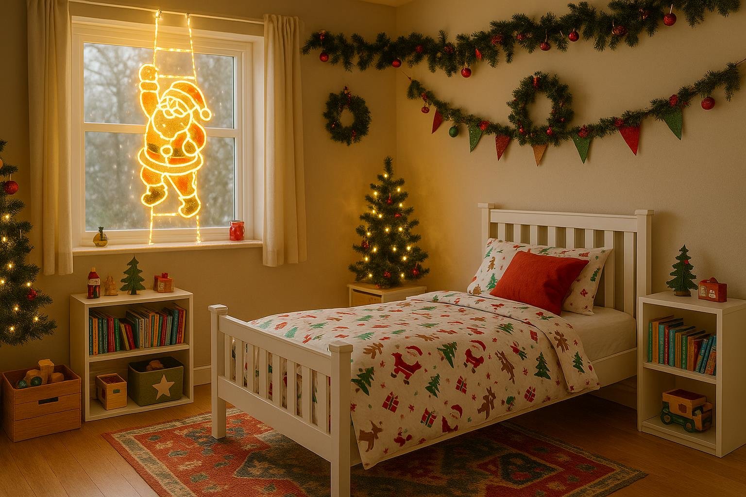 Échelle Lumineuse du Père Noël - Décoration de Noël Magique pour Chambre d'Enfant | Les Petiots™ - Les Petiots