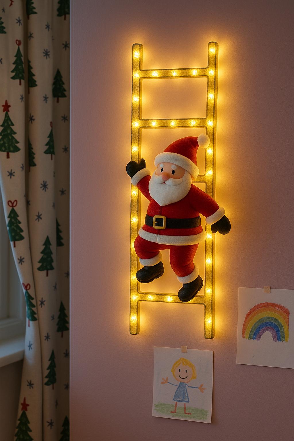 Échelle Lumineuse du Père Noël - Décoration de Noël Magique pour Chambre d'Enfant | Les Petiots™ - Les Petiots