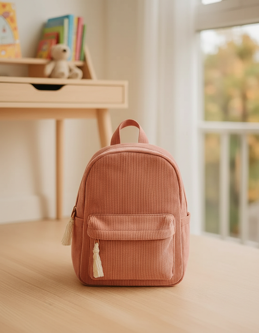 Sac à dos enfant école dans une chambre lumineuse — Les Petiots