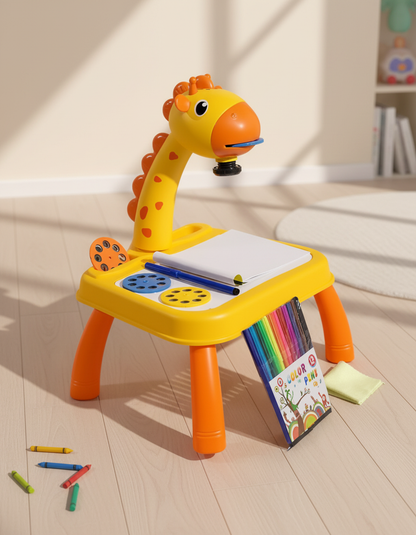 Table à dessin girafe — scène premium
