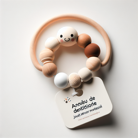 Anneau de Dentition Bébé - Jouet Sensoriel Montessori