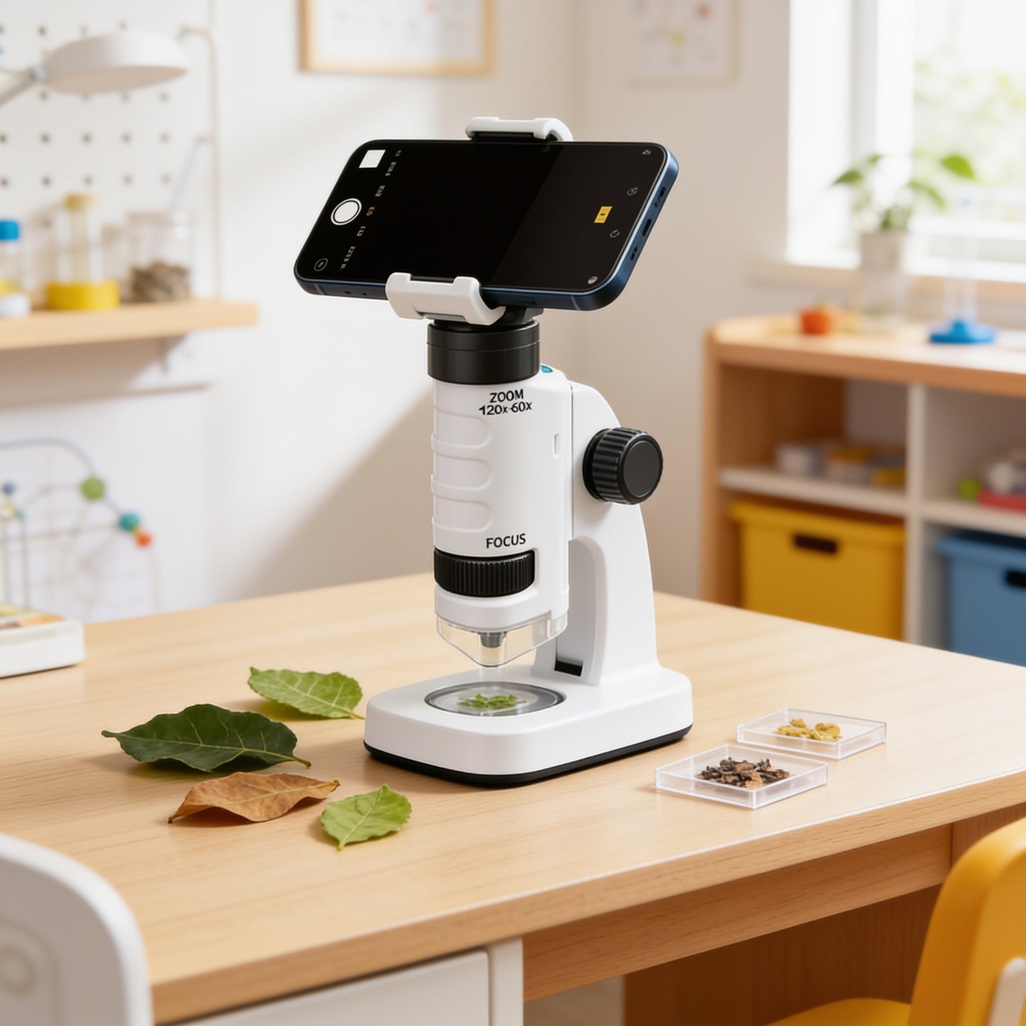 Microscope Enfant 60-180x — Kit Scientifique Découverte Nature 6-12 ans | Les Petiots™