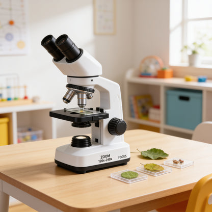 Microscope Enfant 60-180x — Kit Scientifique Découverte Nature 6-12 ans | Les Petiots™