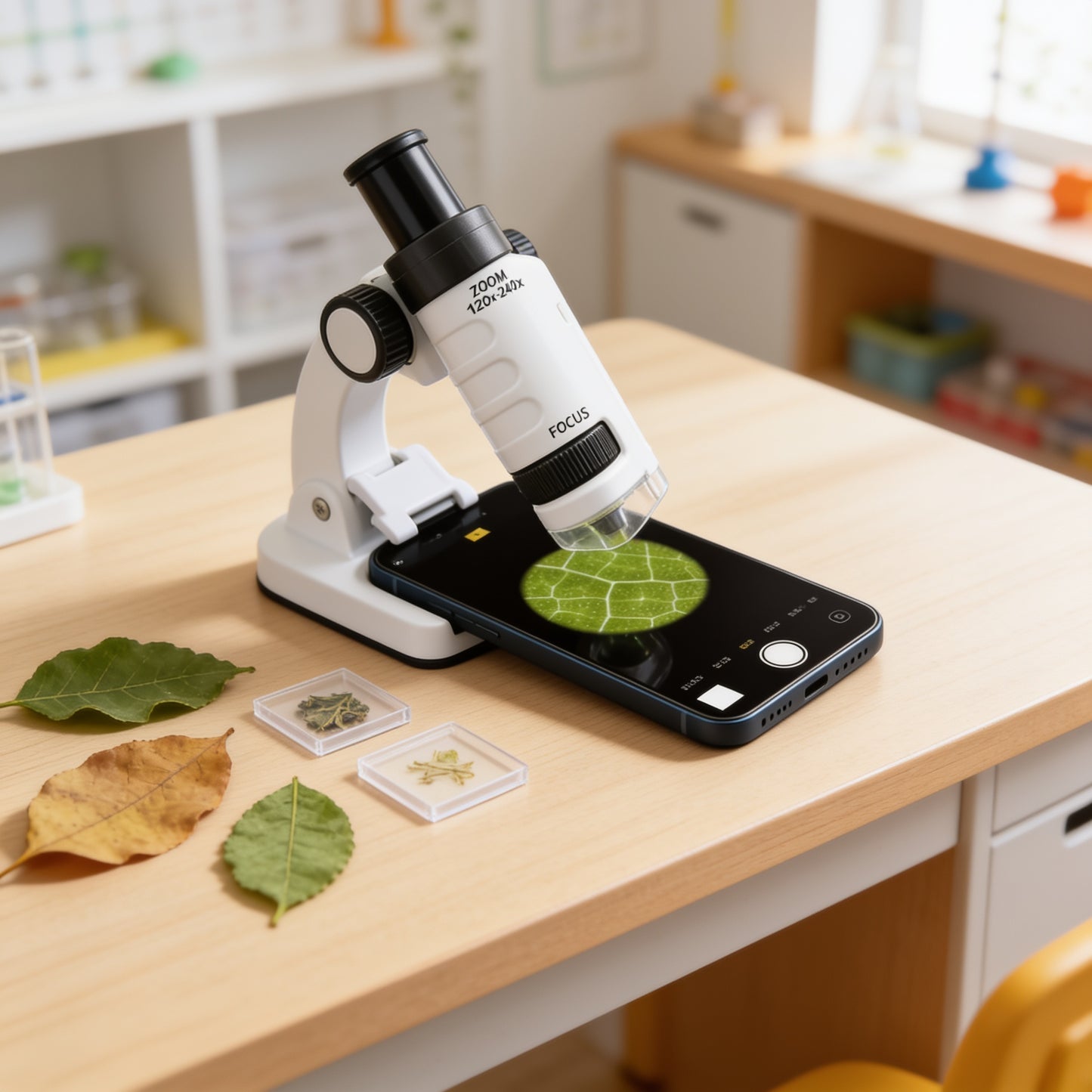 Microscope Enfant 60-180x — Kit Scientifique Découverte Nature 6-12 ans | Les Petiots™