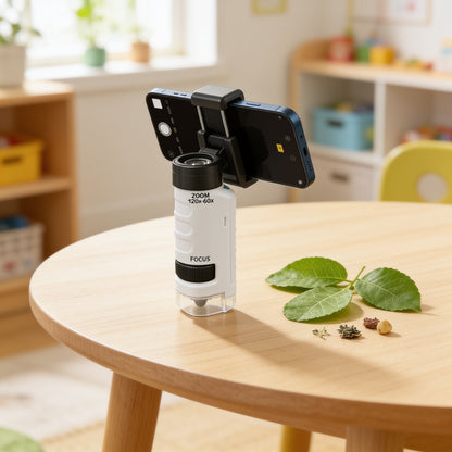 Microscope Enfant 60-180x — Kit Scientifique Découverte Nature 6-12 ans | Les Petiots™