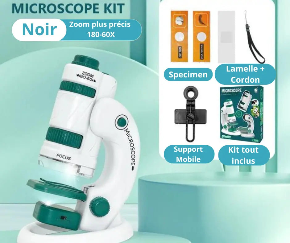Microscope Enfant 60 - 180x - Kit Scientifique Éducatif Découverte Nature | Les Petiots™ - Les Petiots