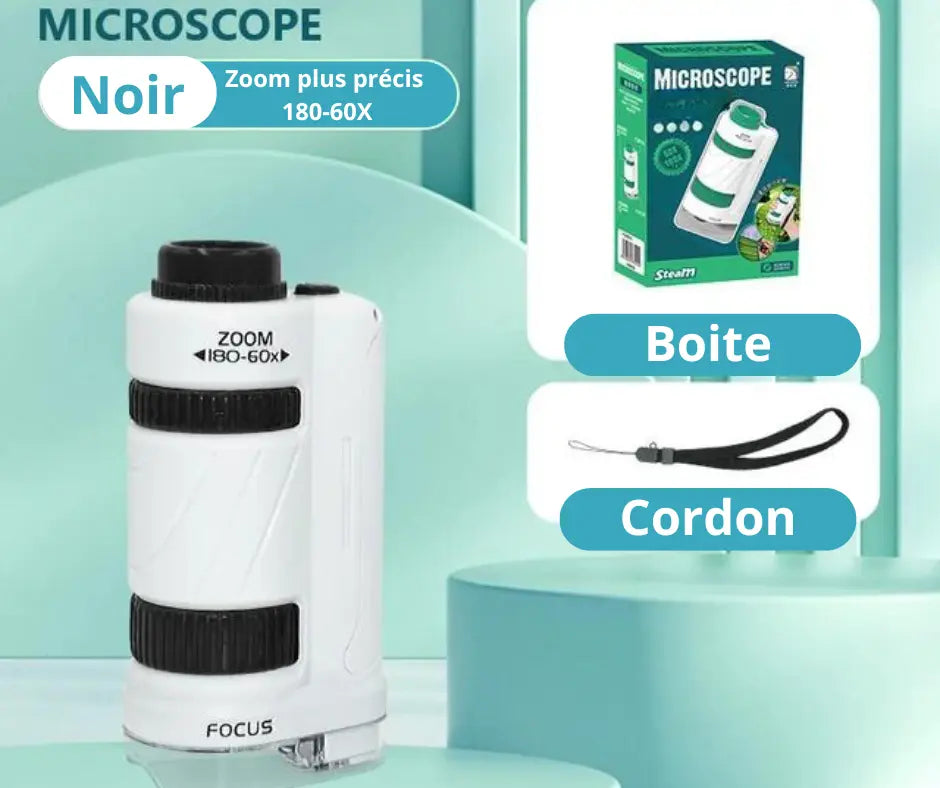 Microscope Enfant 60 - 180x - Kit Scientifique Éducatif Découverte Nature | Les Petiots™ - Les Petiots