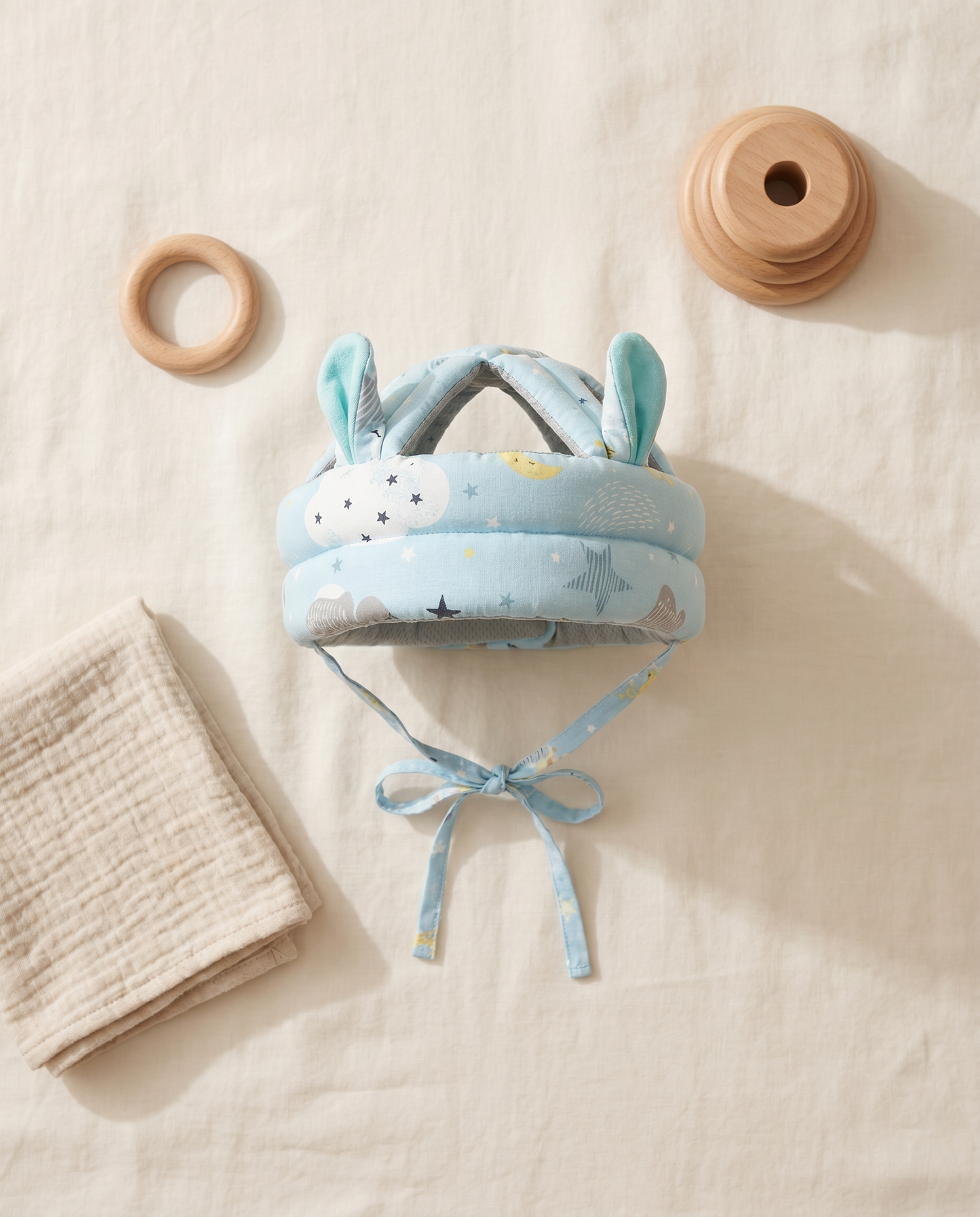 Casque protection flat-lay