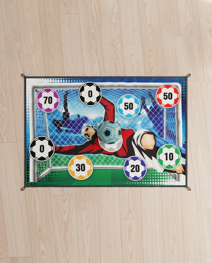 Tapis football flat-lay