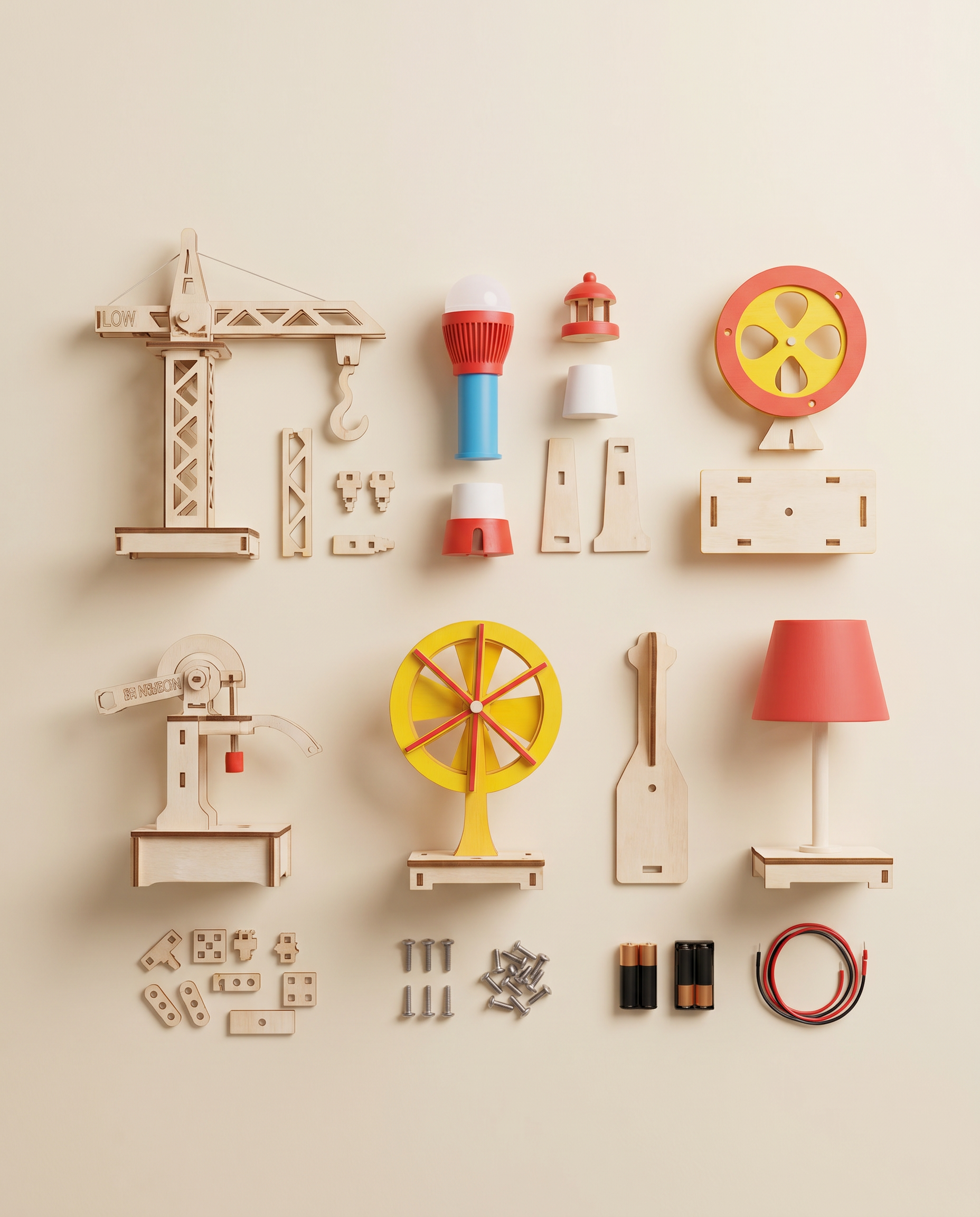 Kit STEM pièces flat-lay