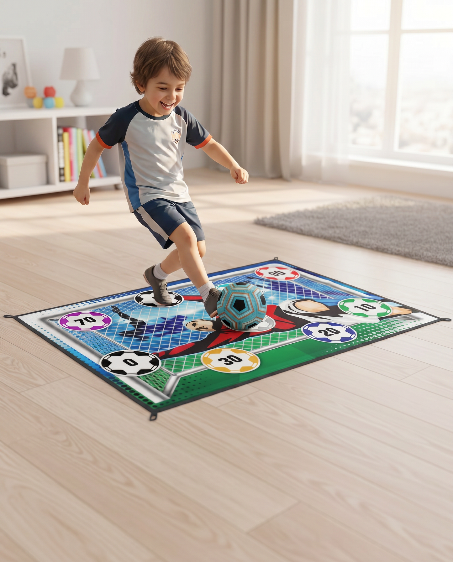 Tapis football enfant joue