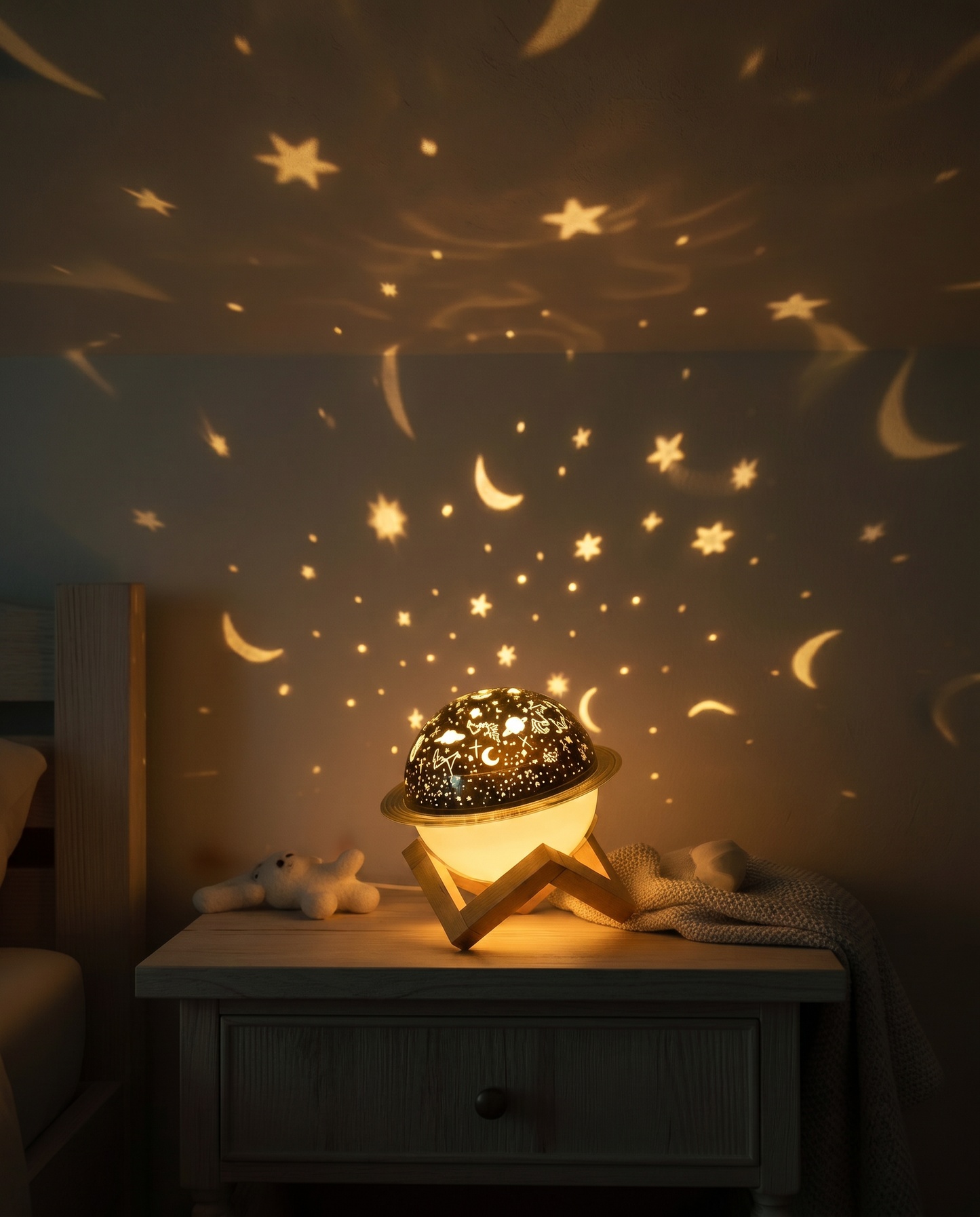 Veilleuse projecteur sur chevet