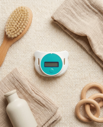 Thermomètre tétine flat-lay