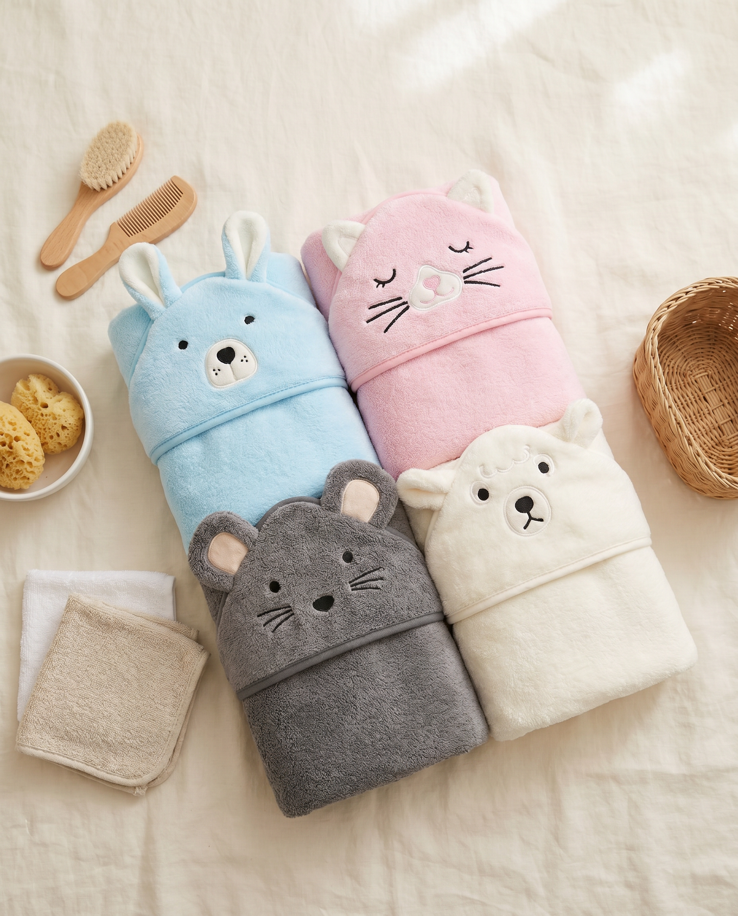 Cape de bain flat-lay