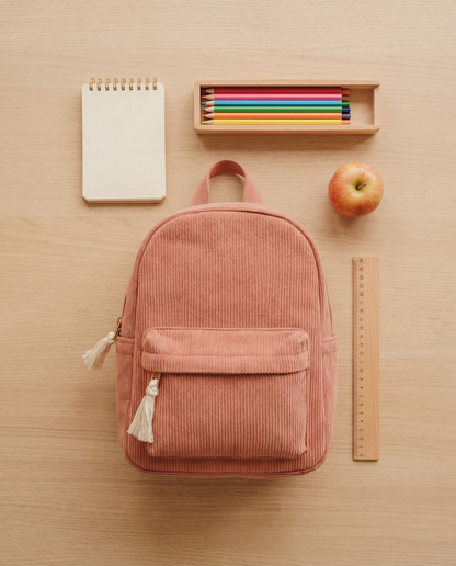 Sac à dos école flat-lay