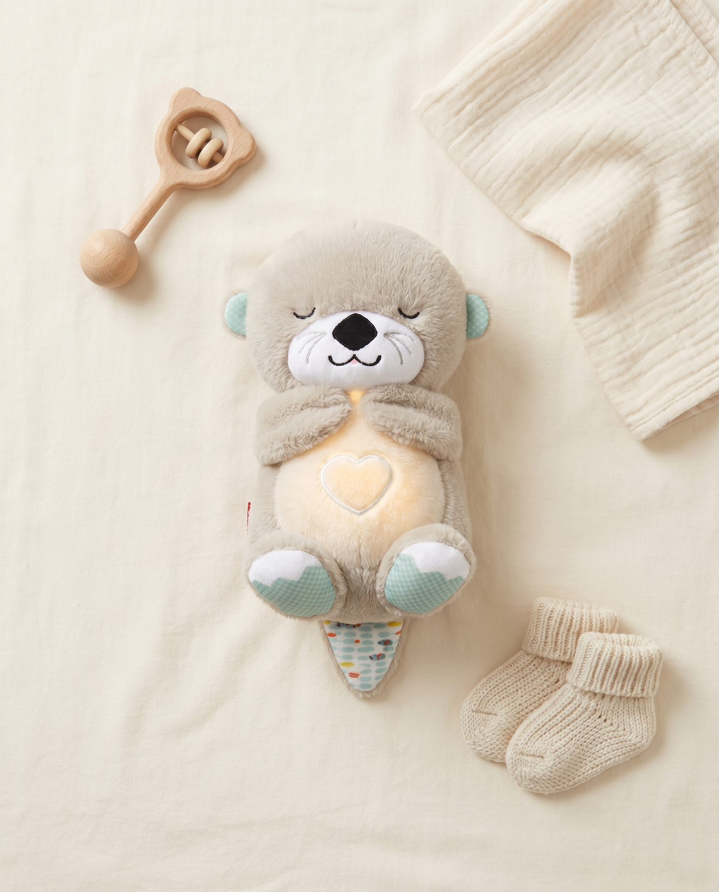 Peluche veilleuse flat-lay