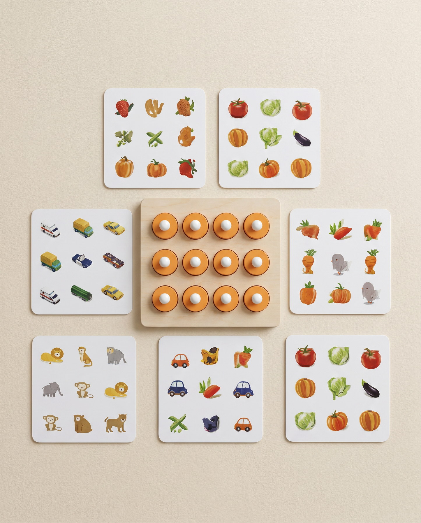 Puzzle mémoire flat-lay