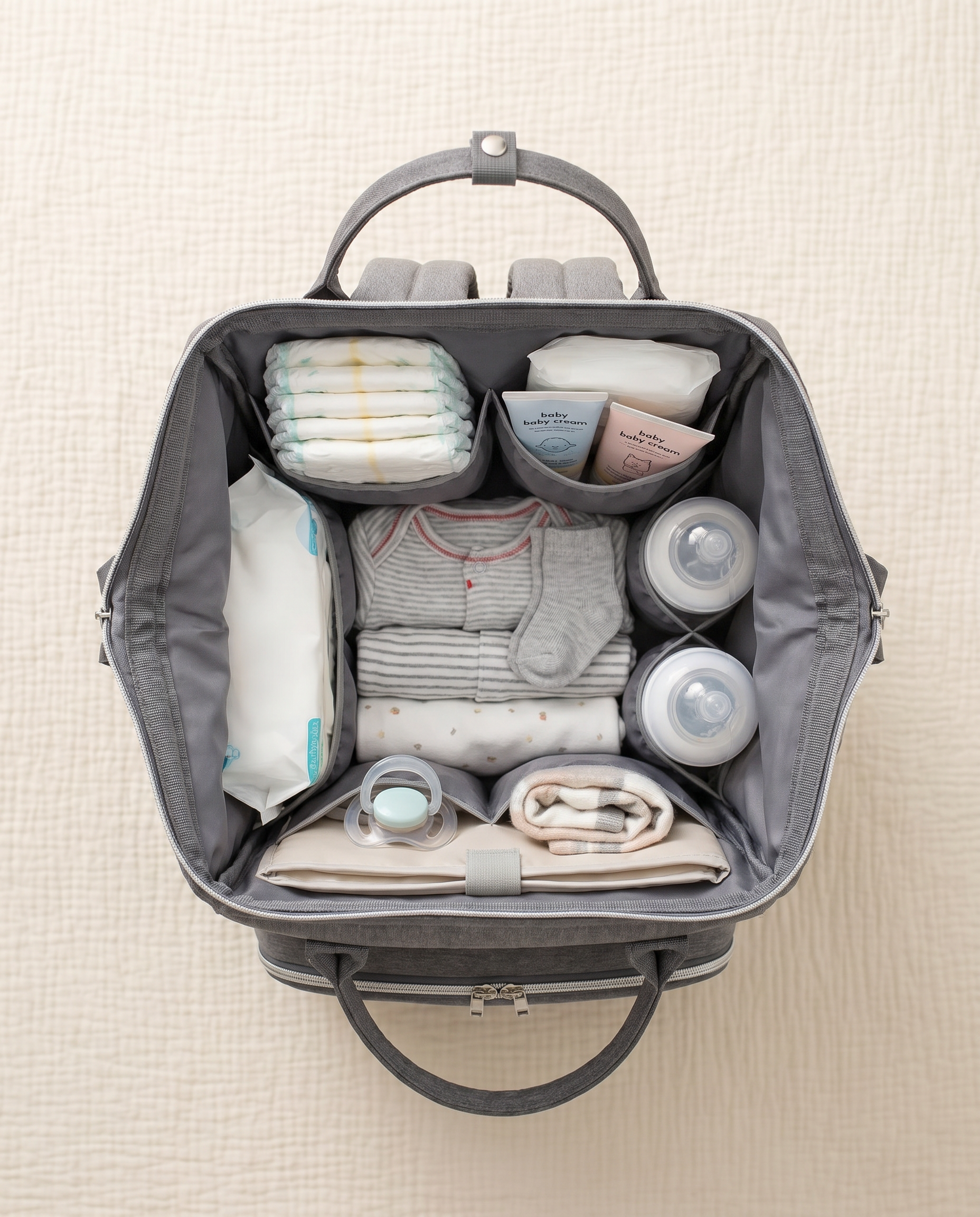 Sac à langer ouvert