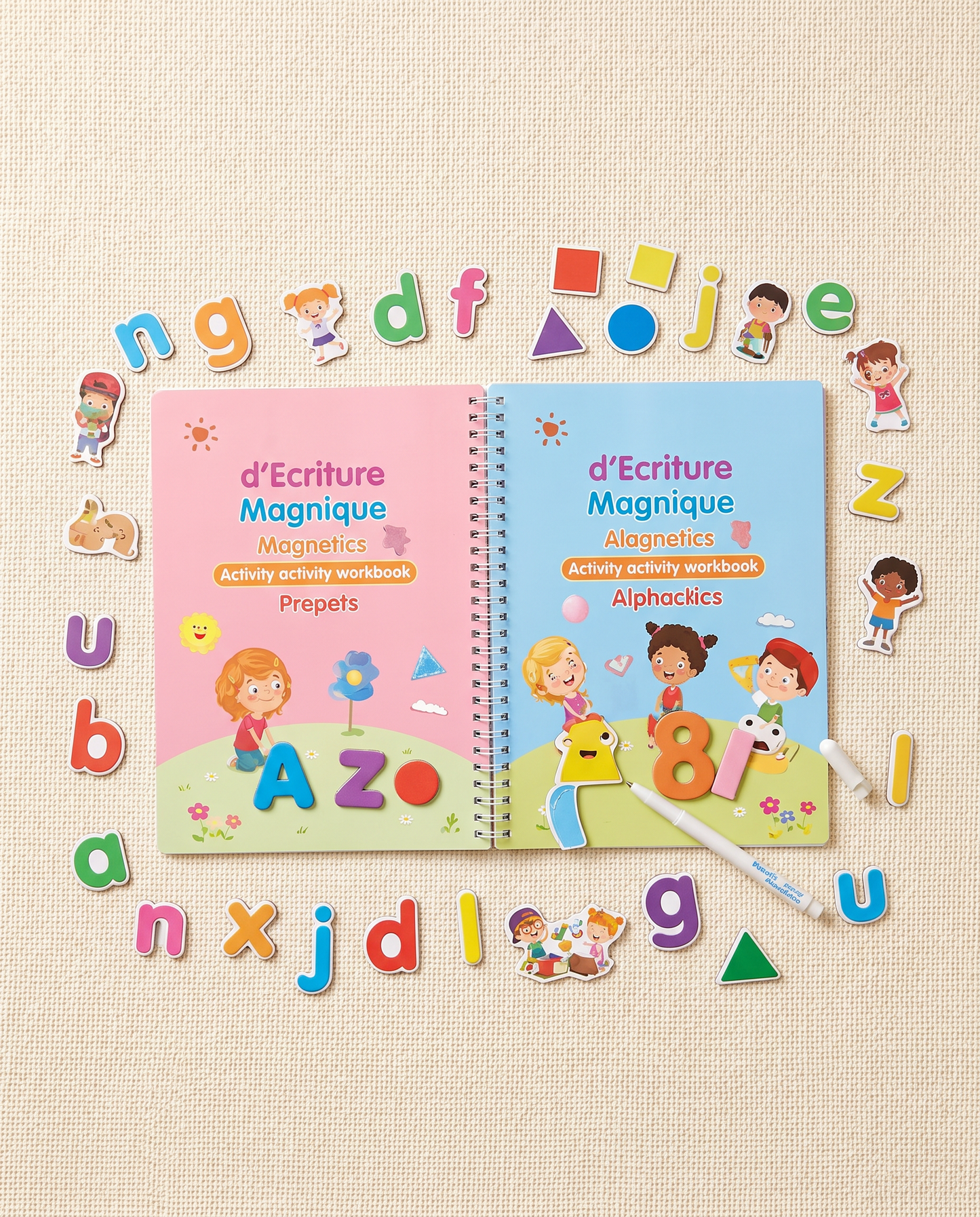 Cahier travaux pratiques flat-lay