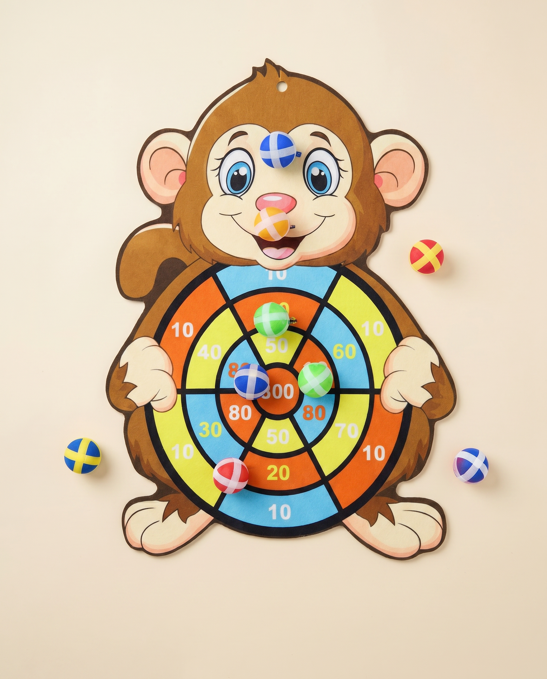 Jeu fléchettes flat-lay